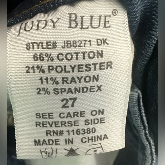 JUDY BLUE Distressed Blue Jeans Size 27 - Picture 3 of 3